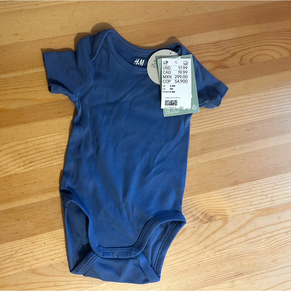 Blue baby onesie 2-4 months
